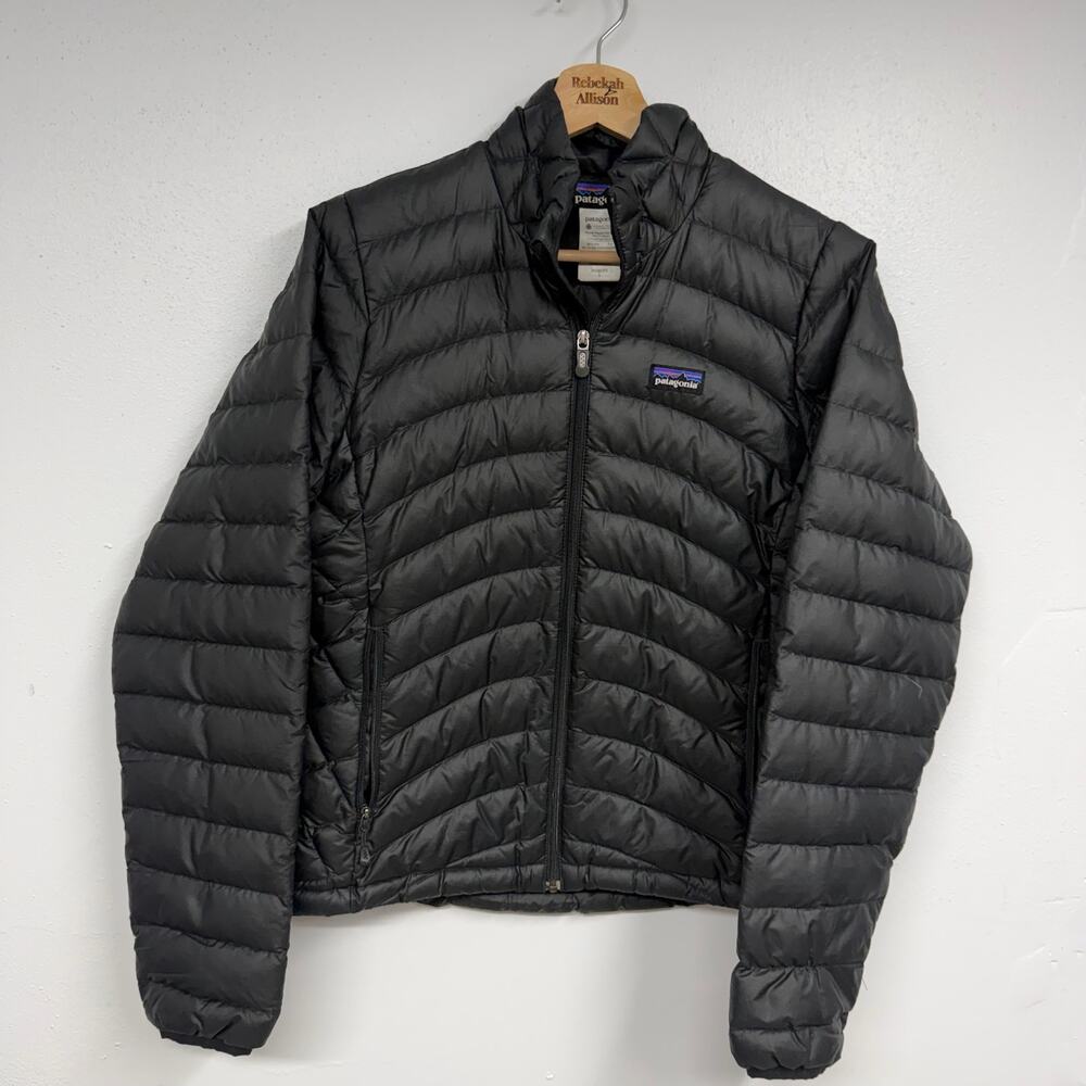 Patagonia Women's Down Sweater Puffer Jacket Black Coat SZ SMALL Winter EUC - Picture 3 of 9